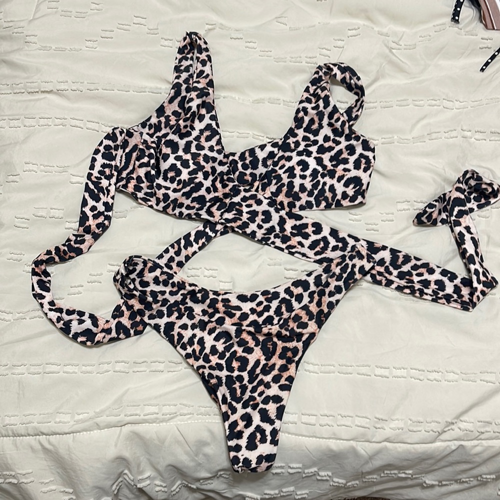 Cheetah bikini (top is a cris cross)